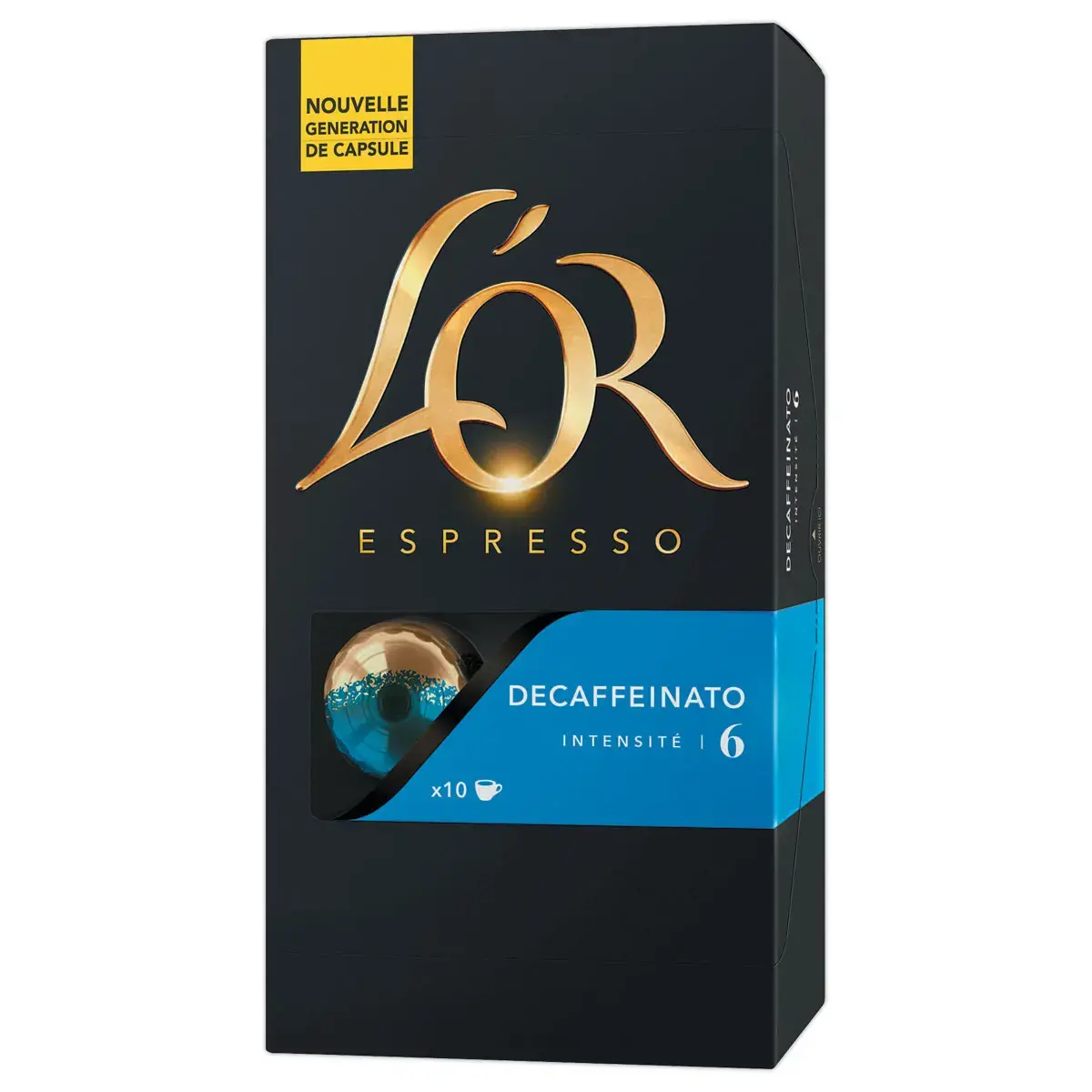 10 Capsules de caf&eacute; d&eacute;caf&eacute;in&eacute; - Decaffeinato -  Compatibles Nespresso - L'Or Espresso photo du produit