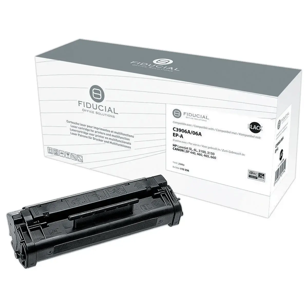 Toner Fiducial noir compatible HP C3906A photo du produit