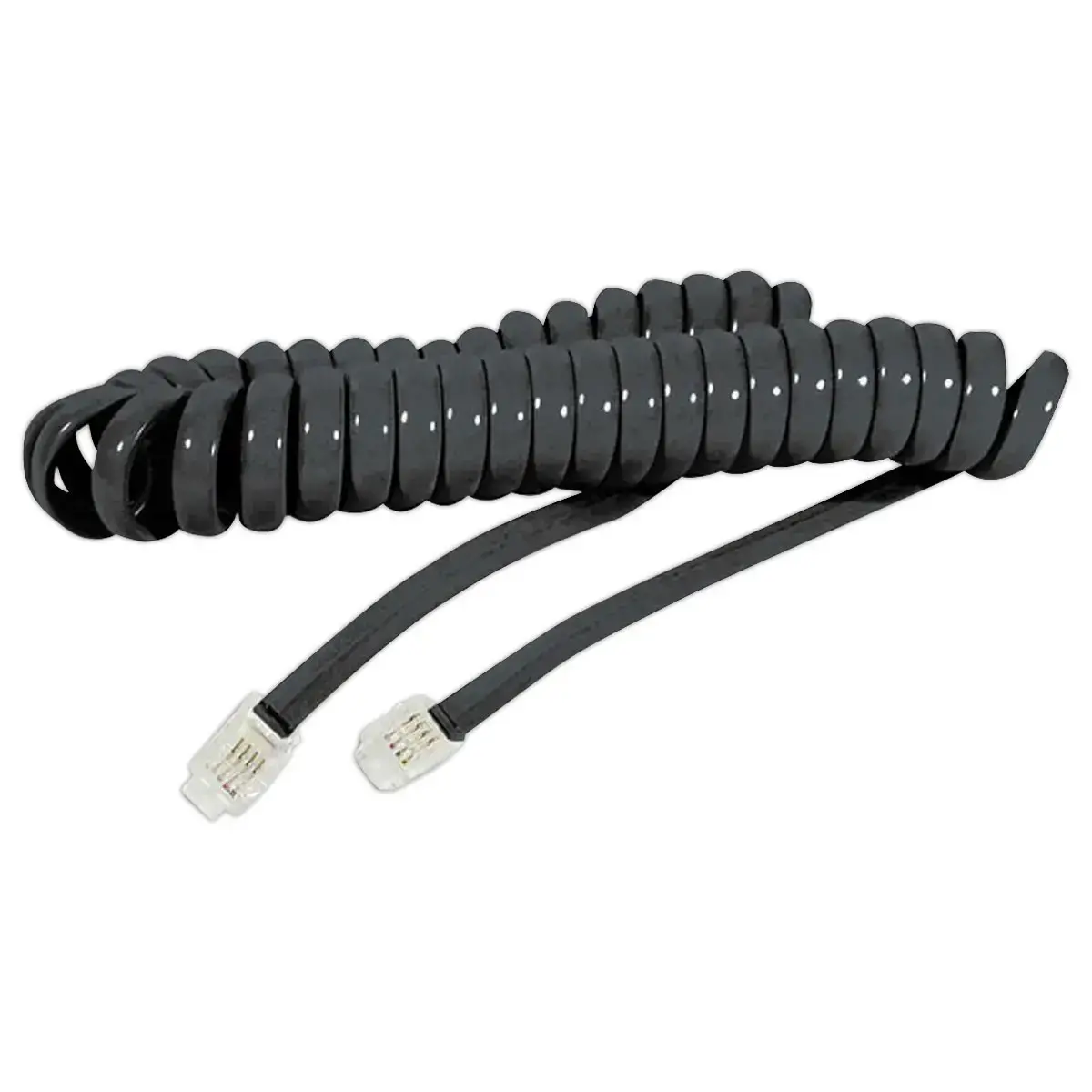 C&acirc;ble RJ9 4/4 noir 2 m. en spirale photo du produit