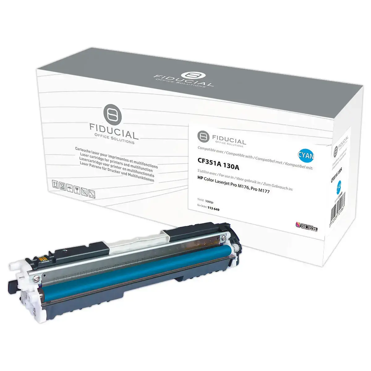 Toner remanufacturé éq. HP CF351A - Cyan photo du produit
