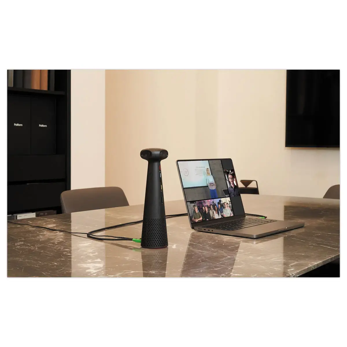 Cam&eacute;ra Conf&eacute;rence Totem 360&deg; 5K - 4 cam&eacute;ras & R&eacute;duction de Bruit IA - Ipevo photo du produit
