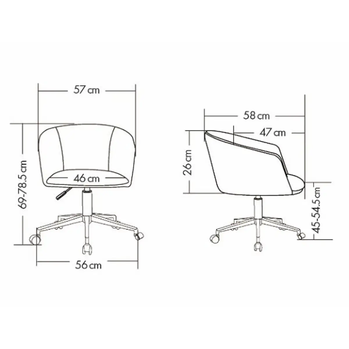 2 Fauteuil ARCO noir pied roulettes monté photo du produit