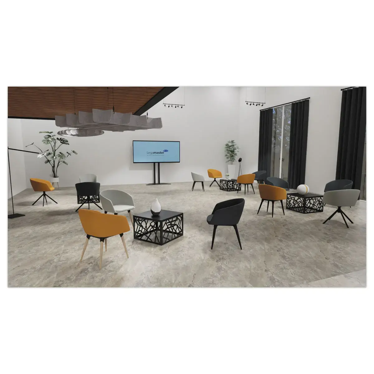 2 Fauteuils ARCO noirs pieds bois mont&eacute; photo du produit