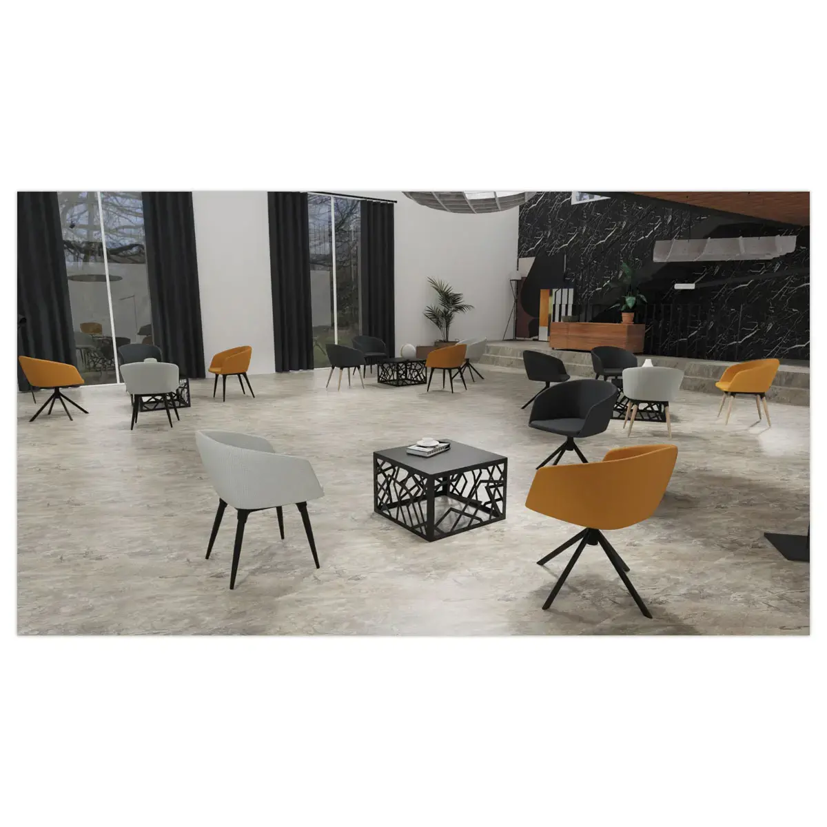 2 Fauteuils ARCO noirs pieds bois mont&eacute; photo du produit