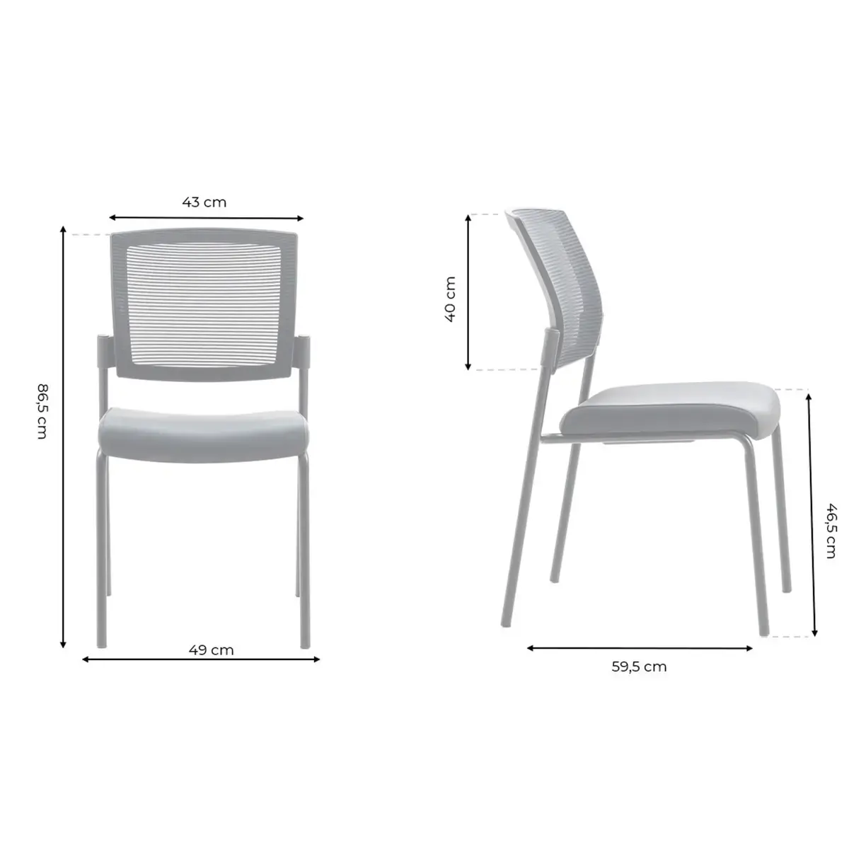 Chaise Synergy bleu mont&eacute;e photo du produit