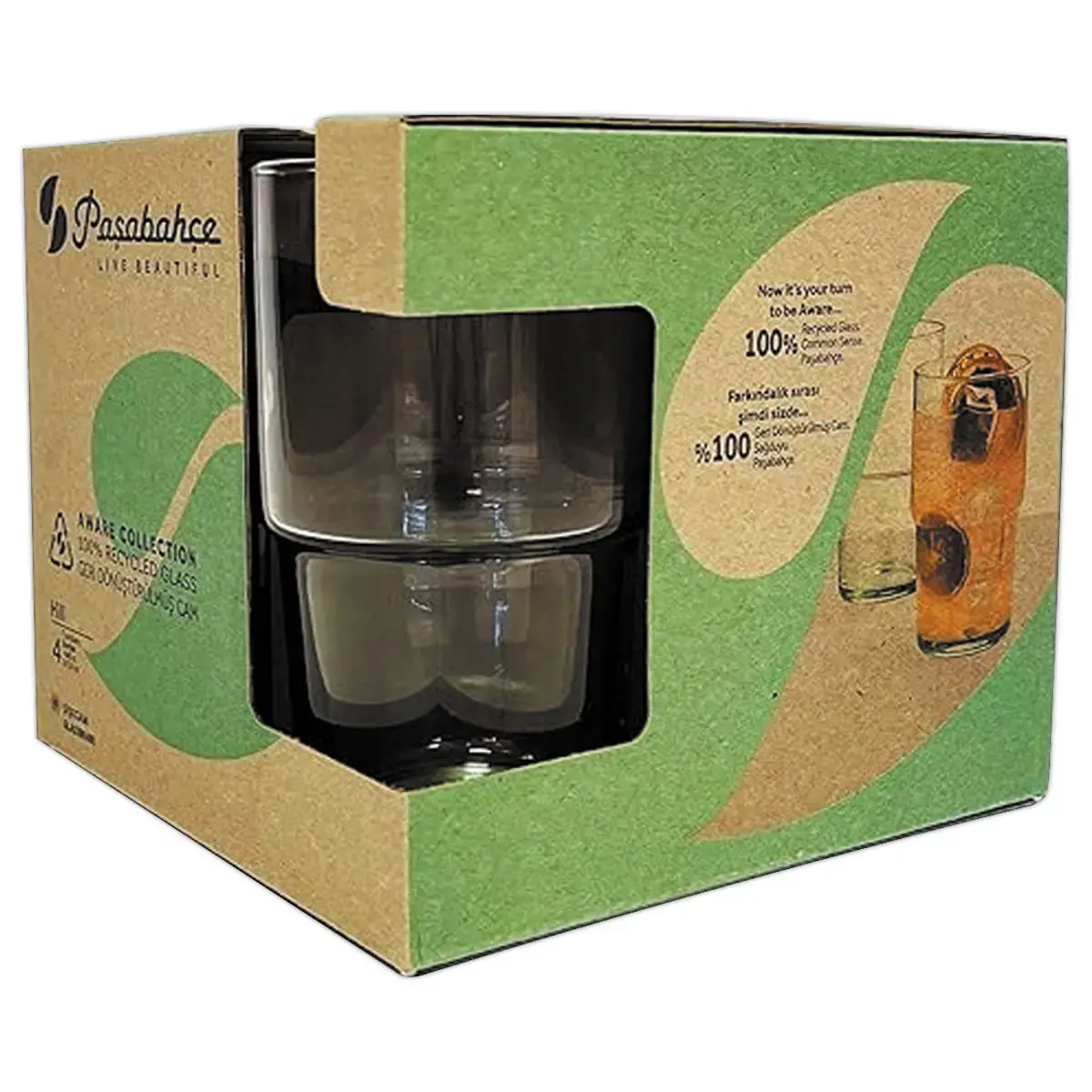 4 Verres empilables et recycl&eacute;s Hill 44cl photo du produit