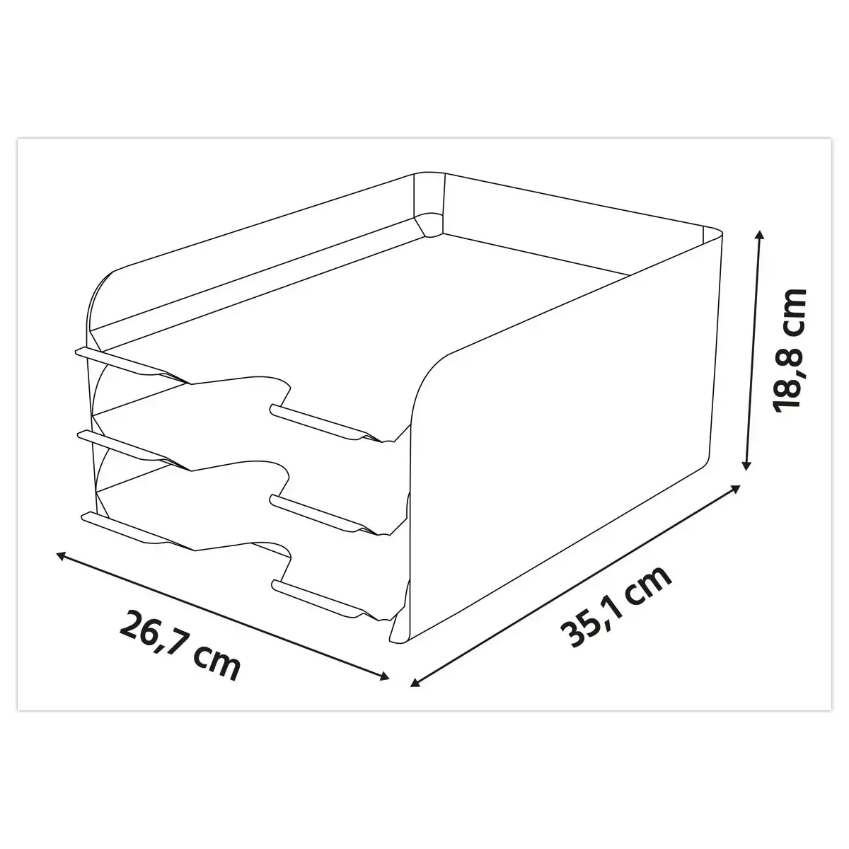 Module de classement 3 tiroirs Noir- O'Desk photo du produit