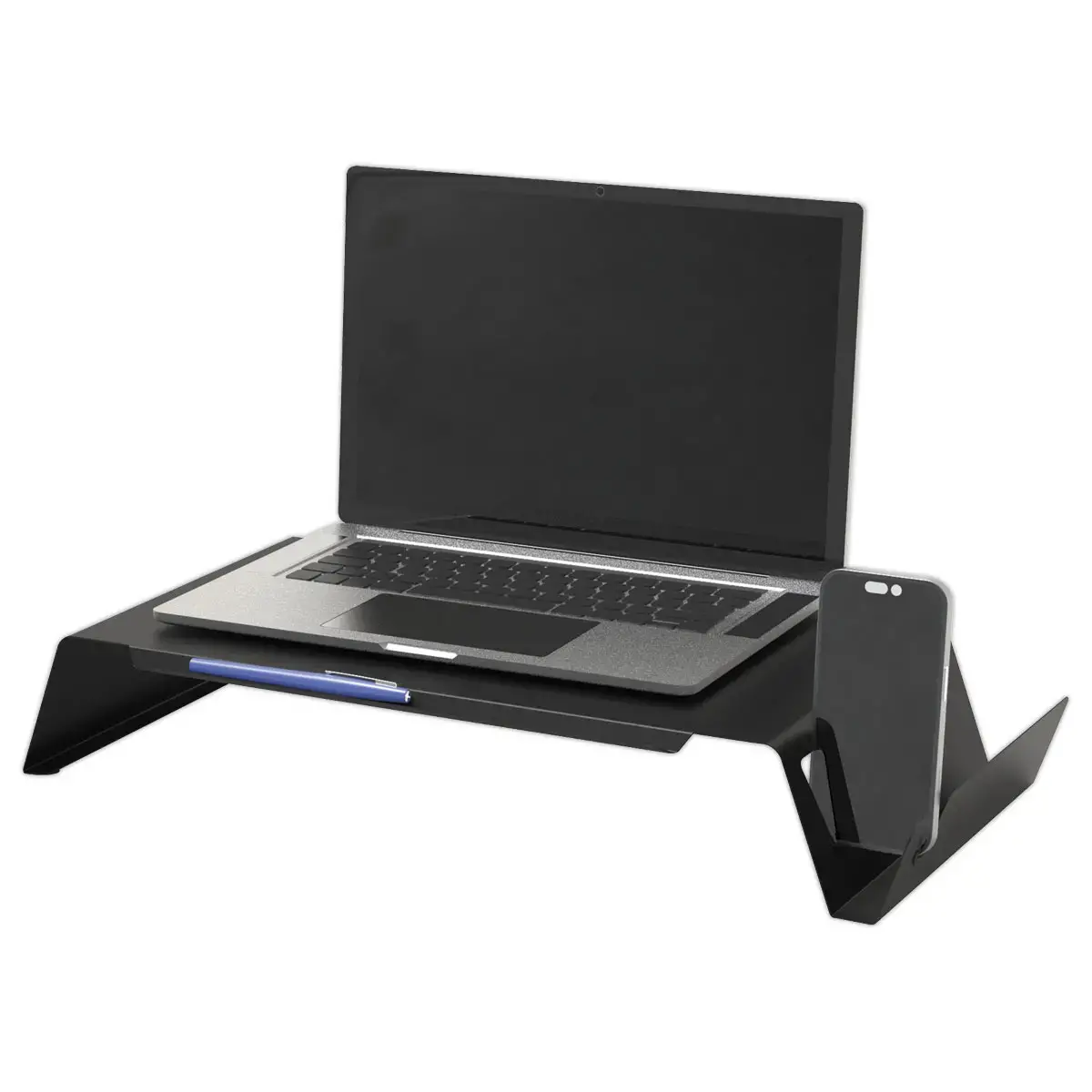 Support rehausseur PC portable m&eacute;tal noir photo du produit