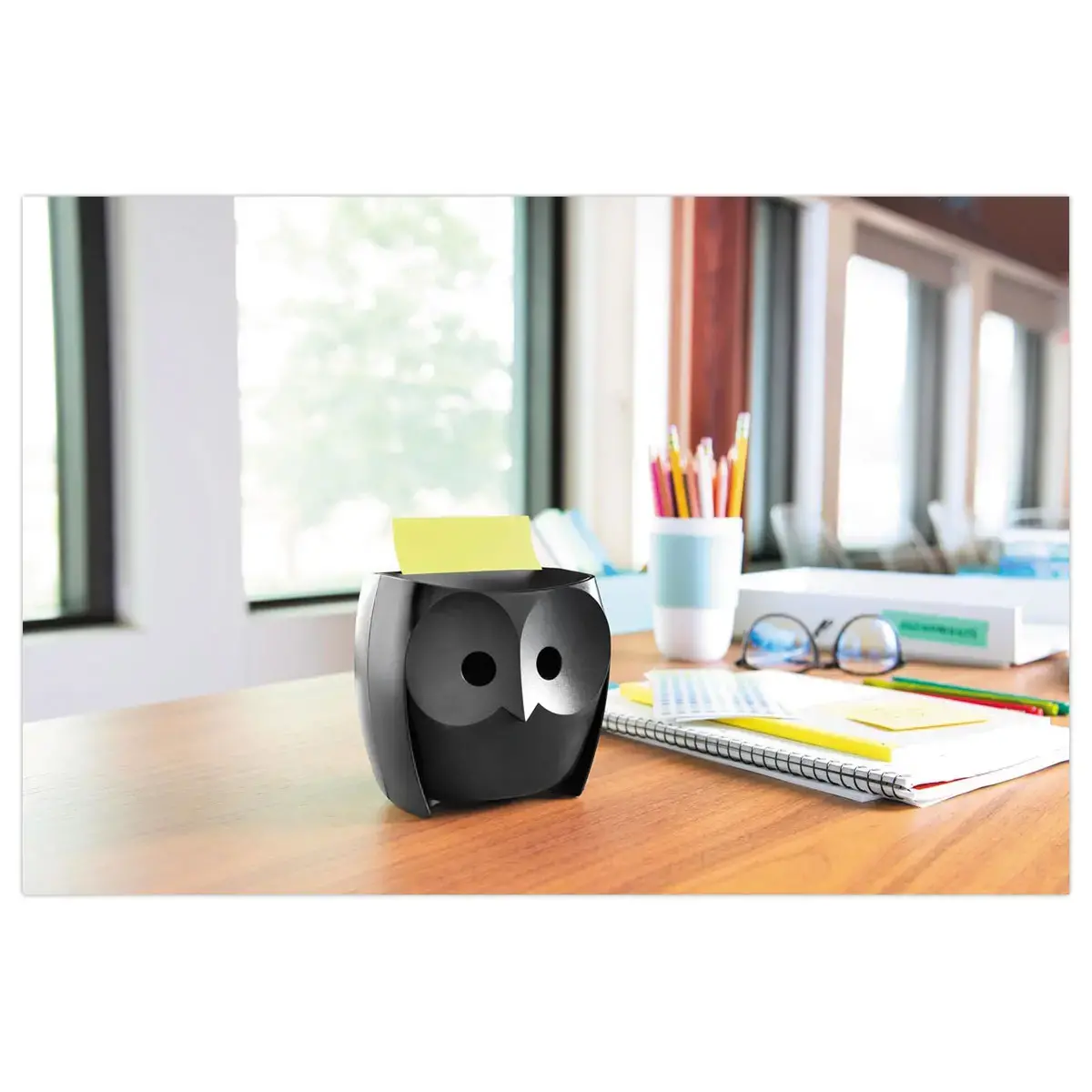 Dévidoir Chouette Super Sticky Z-Notes + 2 blocs de 45 feuilles - Post-It photo du produit