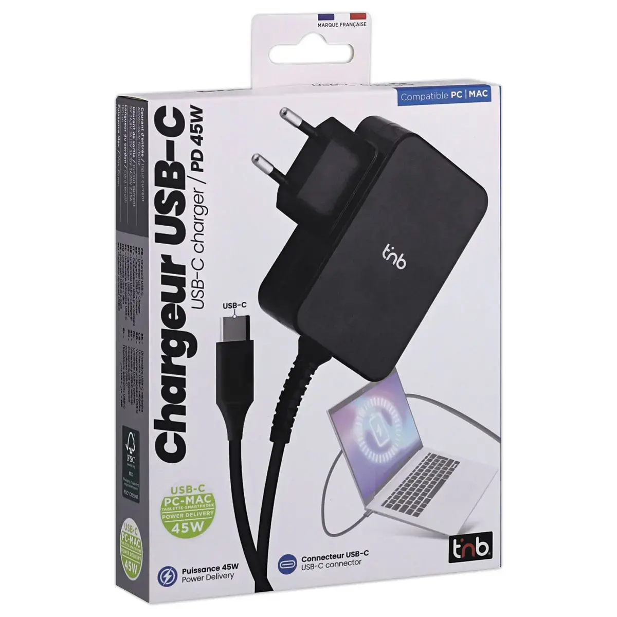 Chargeur universel USB-C 45W photo du produit