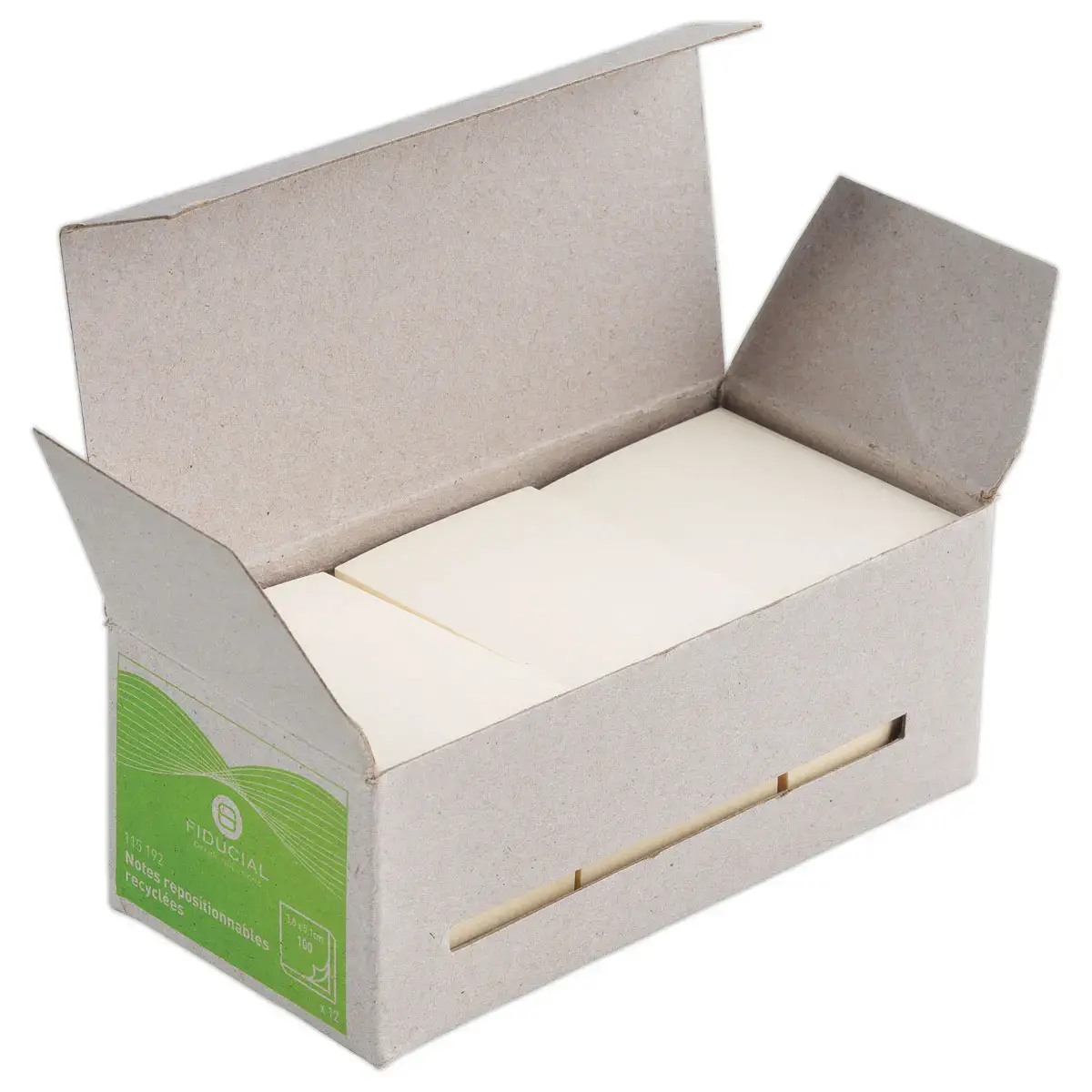 12 Blocs de notes repositionnables et recycl&eacute;es - 38x51 mm - Fiducial photo du produit