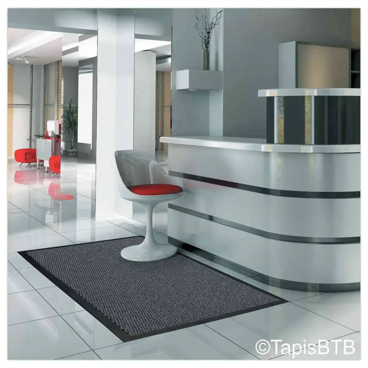 Tapis d'entrée - 90 x 150 cm - Gris - ACCESS photo du produit