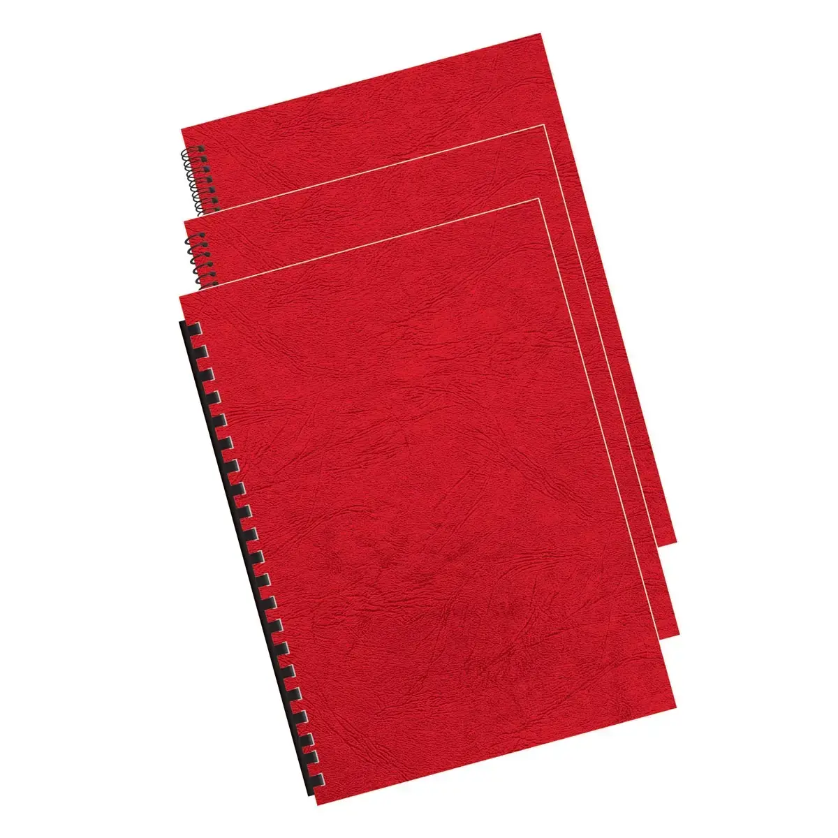 100 Couvertures A4 grain cuir - Rouge - Fellowes photo du produit