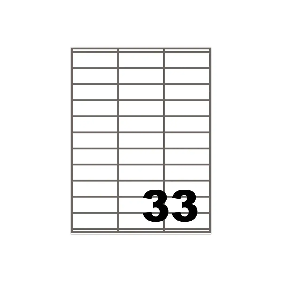 100 Planches de 33 &eacute;tiquettes &agrave; coins carr&eacute;s - 70 x 25 mm - Fiducial photo du produit