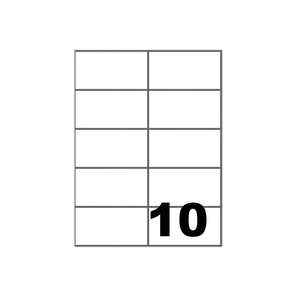 100 Planches de 10 étiquettes blanches - Coins carrés - 105 x 57 mm - Fiducial photo du produit