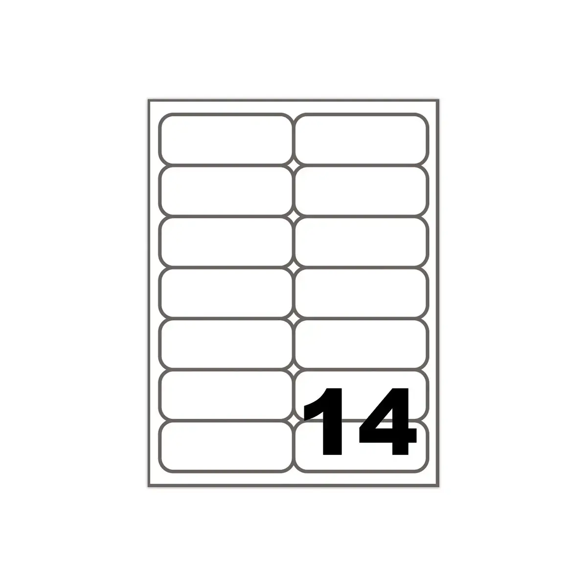 100 Planches d'&eacute;tiquettes Fiducial coins ronds 99,1 x38,1mm 1400 &eacute;tiq/bte photo du produit