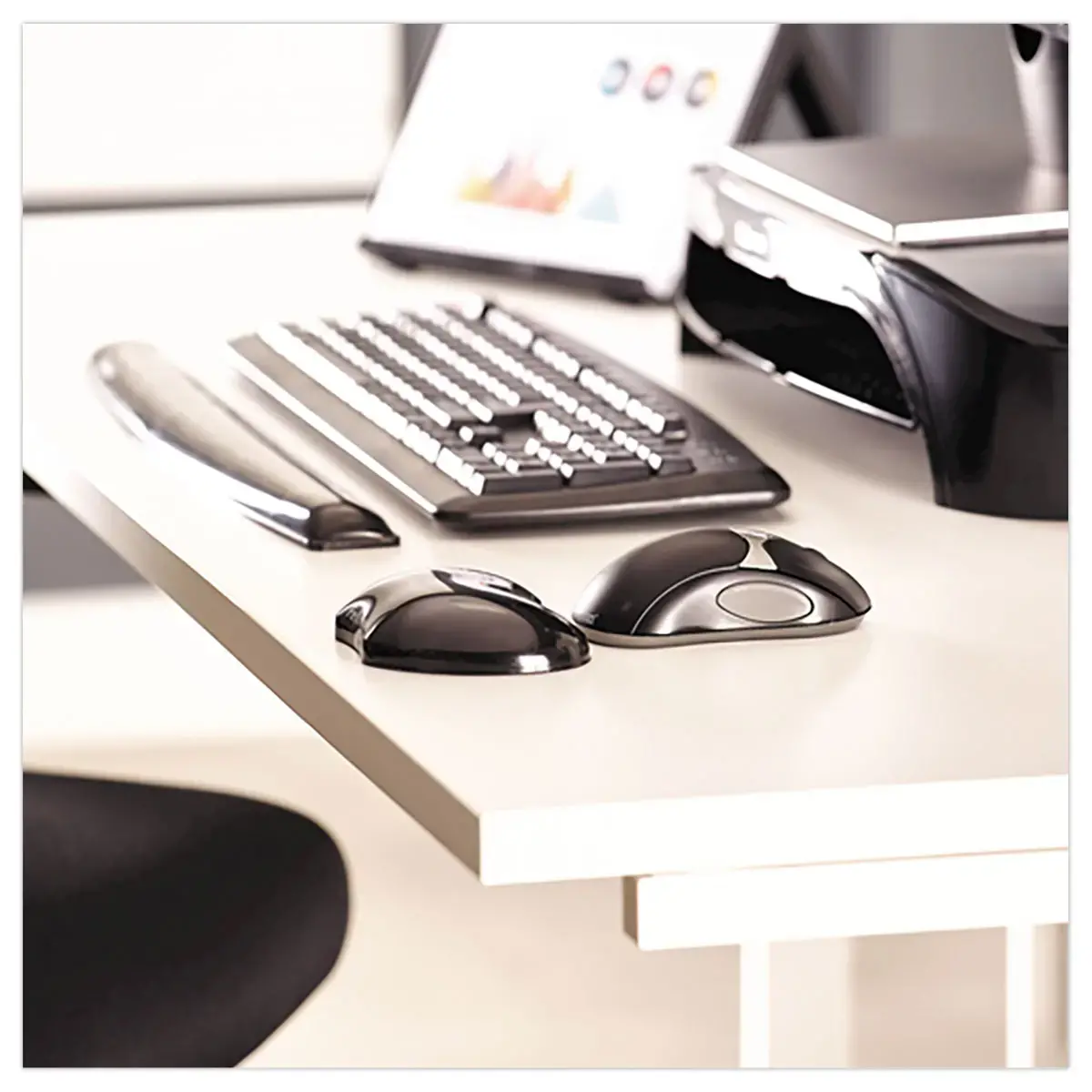 Tapis de souris gel Crystal - Noir - Fellowes photo du produit