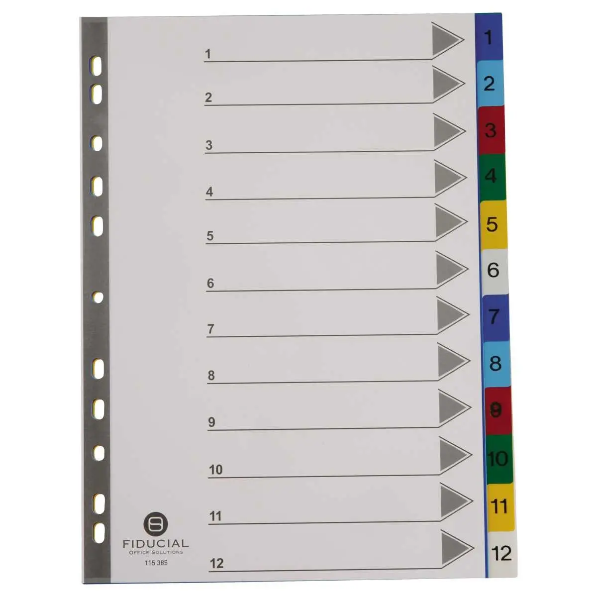 Jeu d'intercalaires numériques A4 - 12 onglets - FIDUCIAL photo du produit