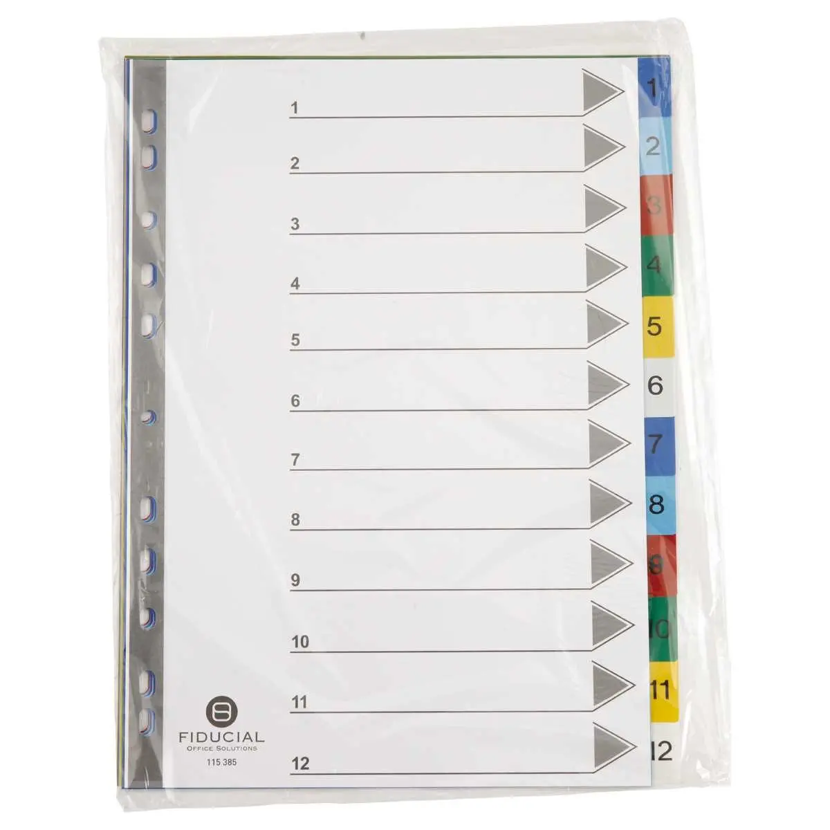 Jeu d'intercalaires numériques A4 - 12 onglets - FIDUCIAL photo du produit