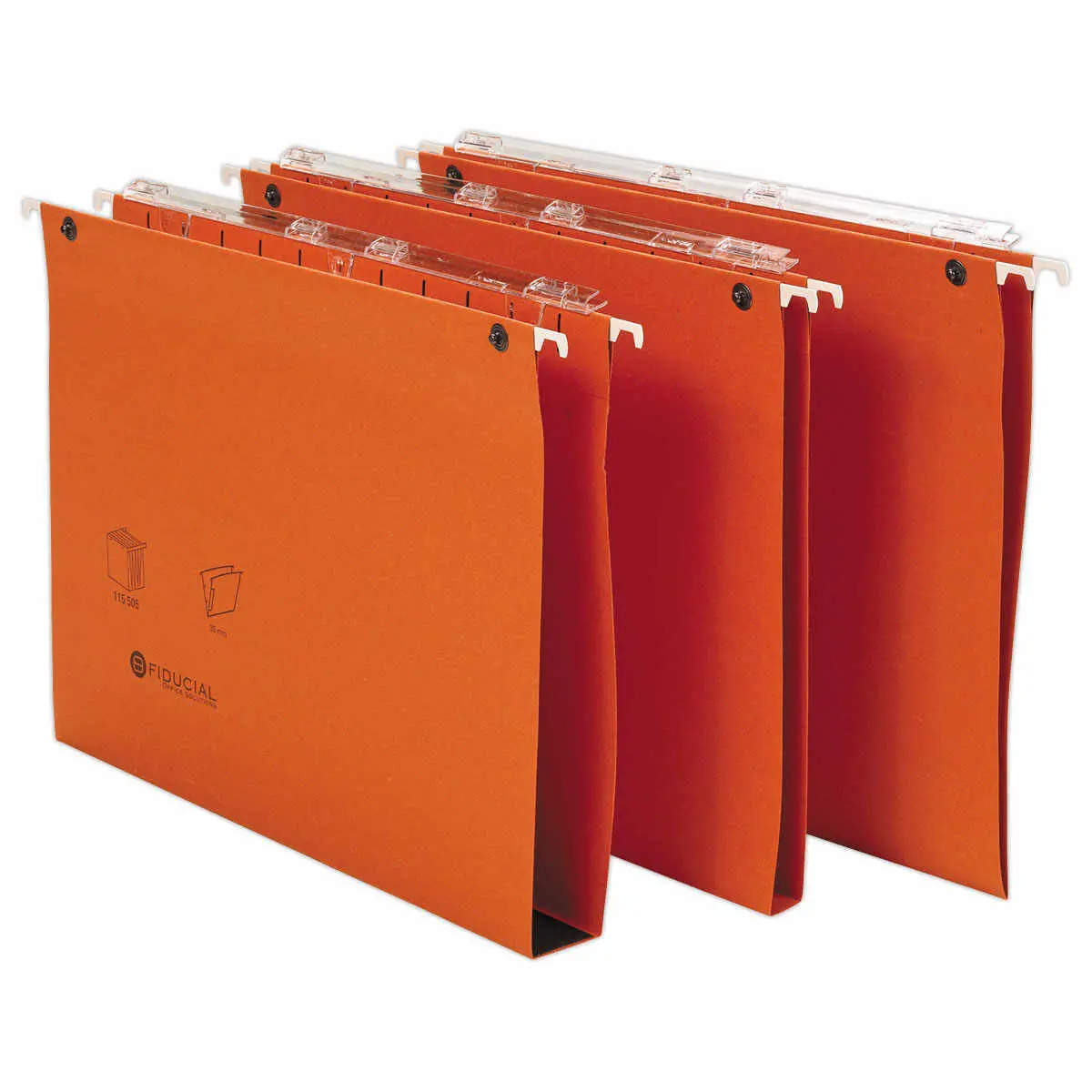 Boite de 25 Dossiers suspendus tiroirs FIDUCIAL Coloris - orange - Fond V photo du produit