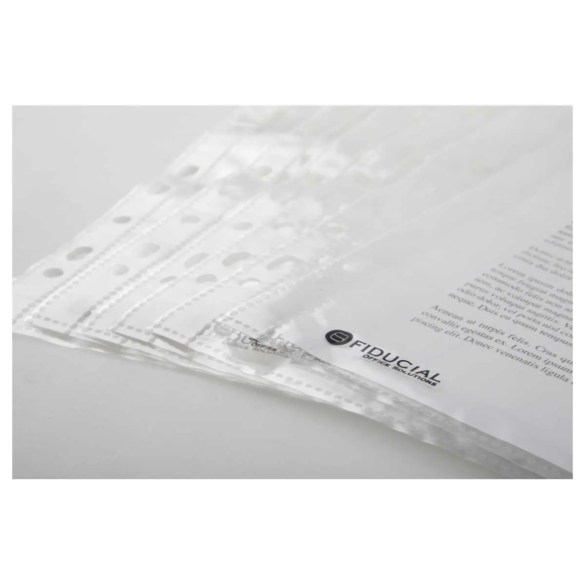 100 Pochettes perforées en polypropylène 6,5/100e lisse - FIDUCIAL photo du produit