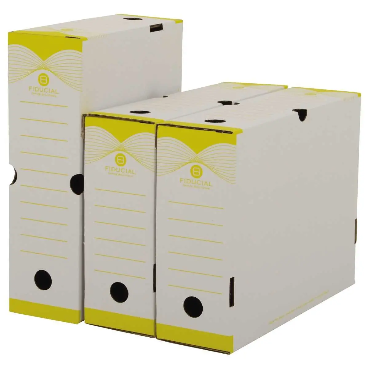 10 Boîtes à archives - Dos 10 cm - jaune - FIDUCIAL photo du produit
