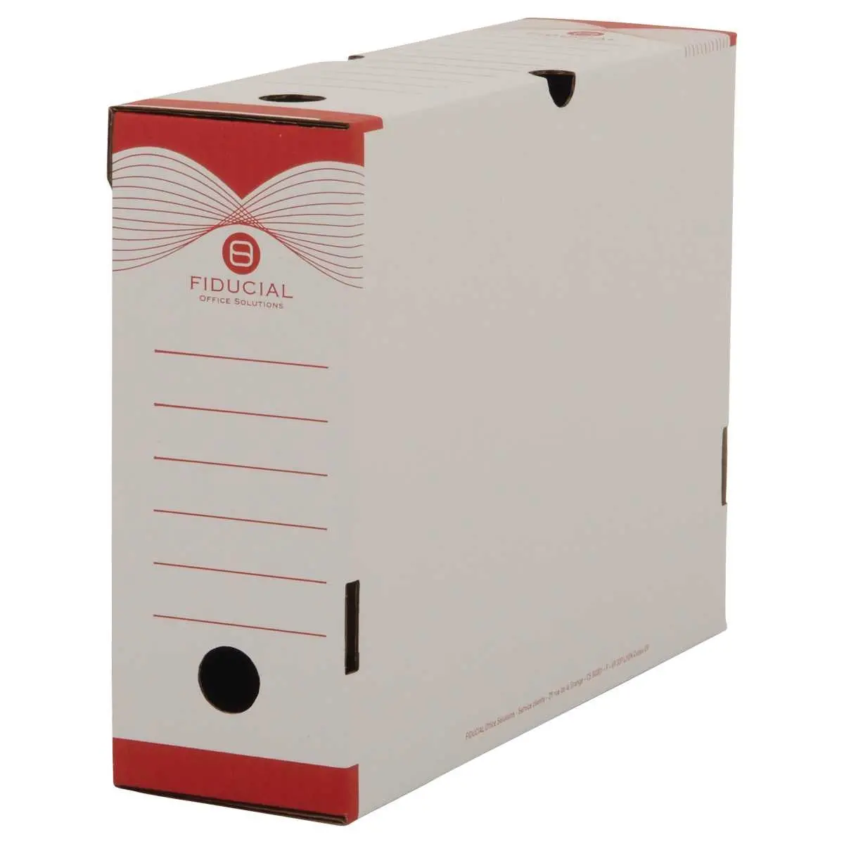 10 Bo&icirc;tes &agrave; archives - Dos 10 cm - Rouge - Fiducial photo du produit