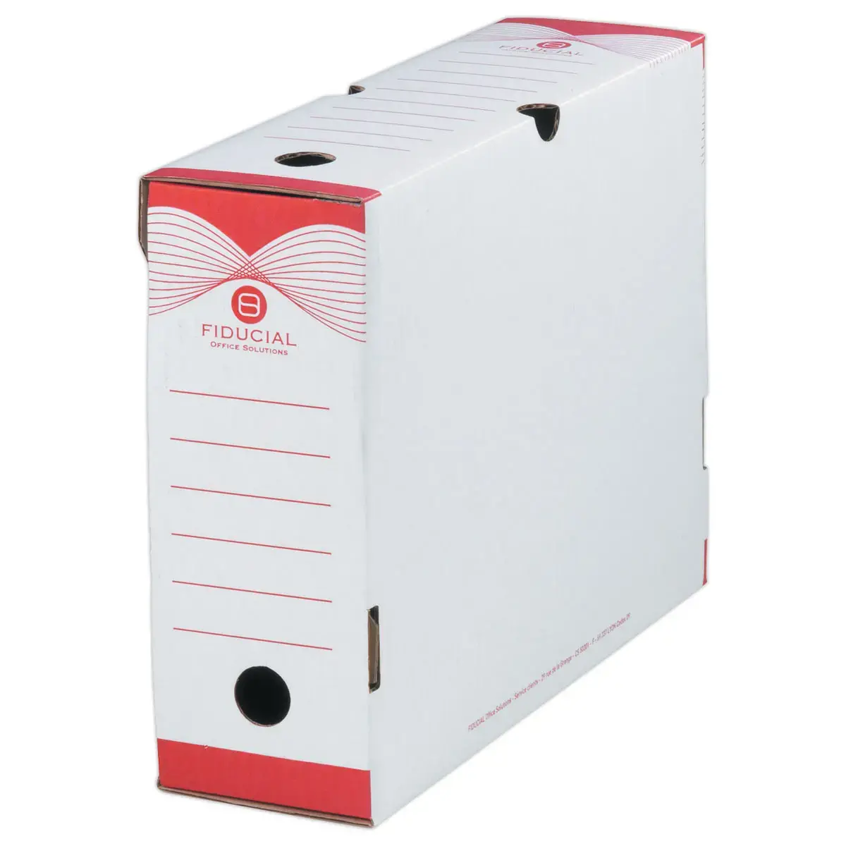 10 Bo&icirc;tes &agrave; archives - Dos 10 cm - Rouge - Fiducial photo du produit