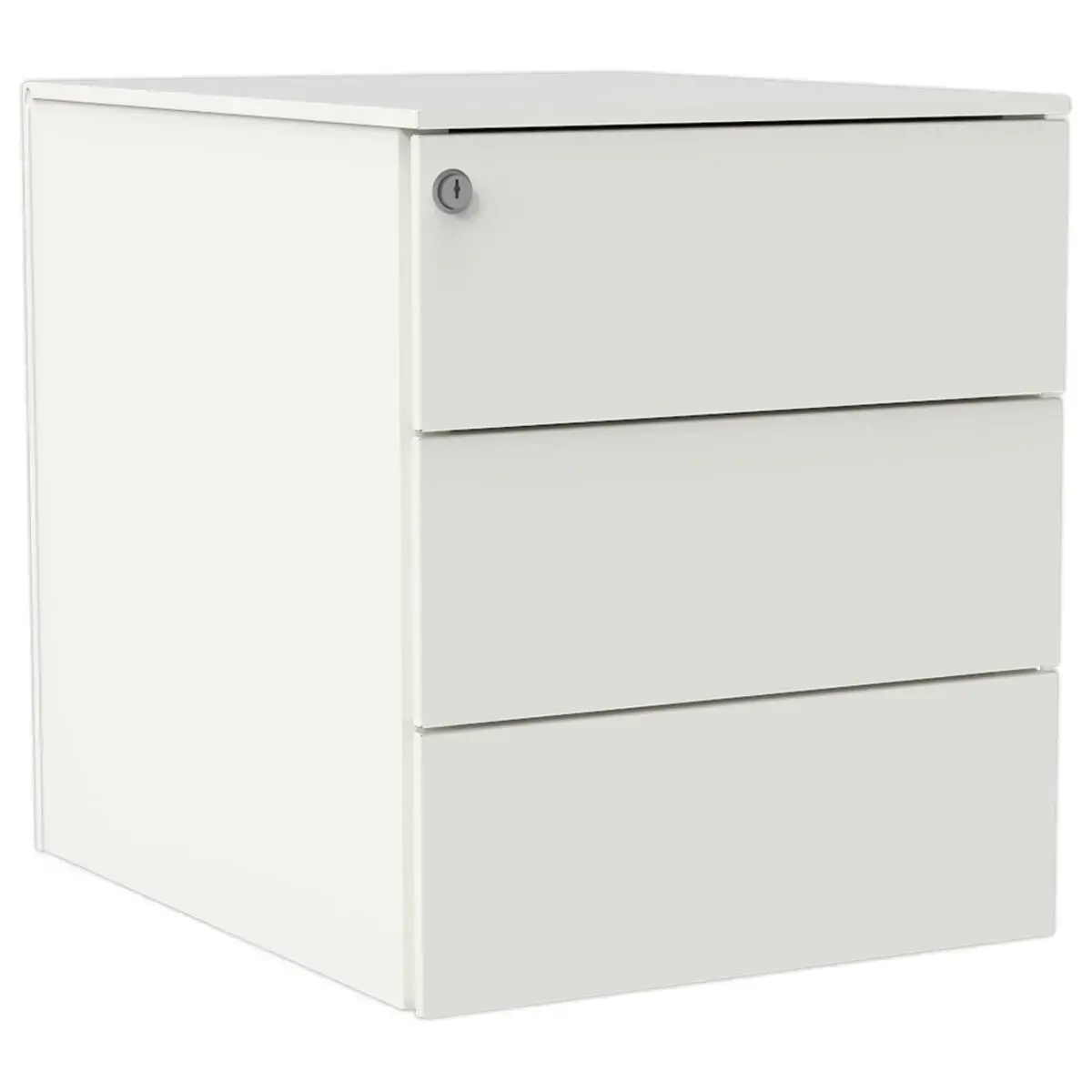 Caisson mobile m&eacute;tal 3 tiroirs blanc photo du produit