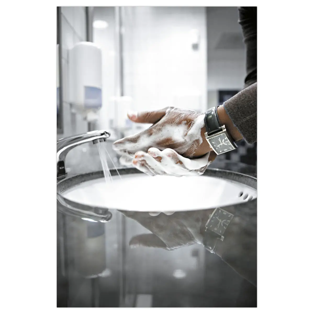 Distributeur de savon et de désinfectant - Blanc - TORK photo du produit