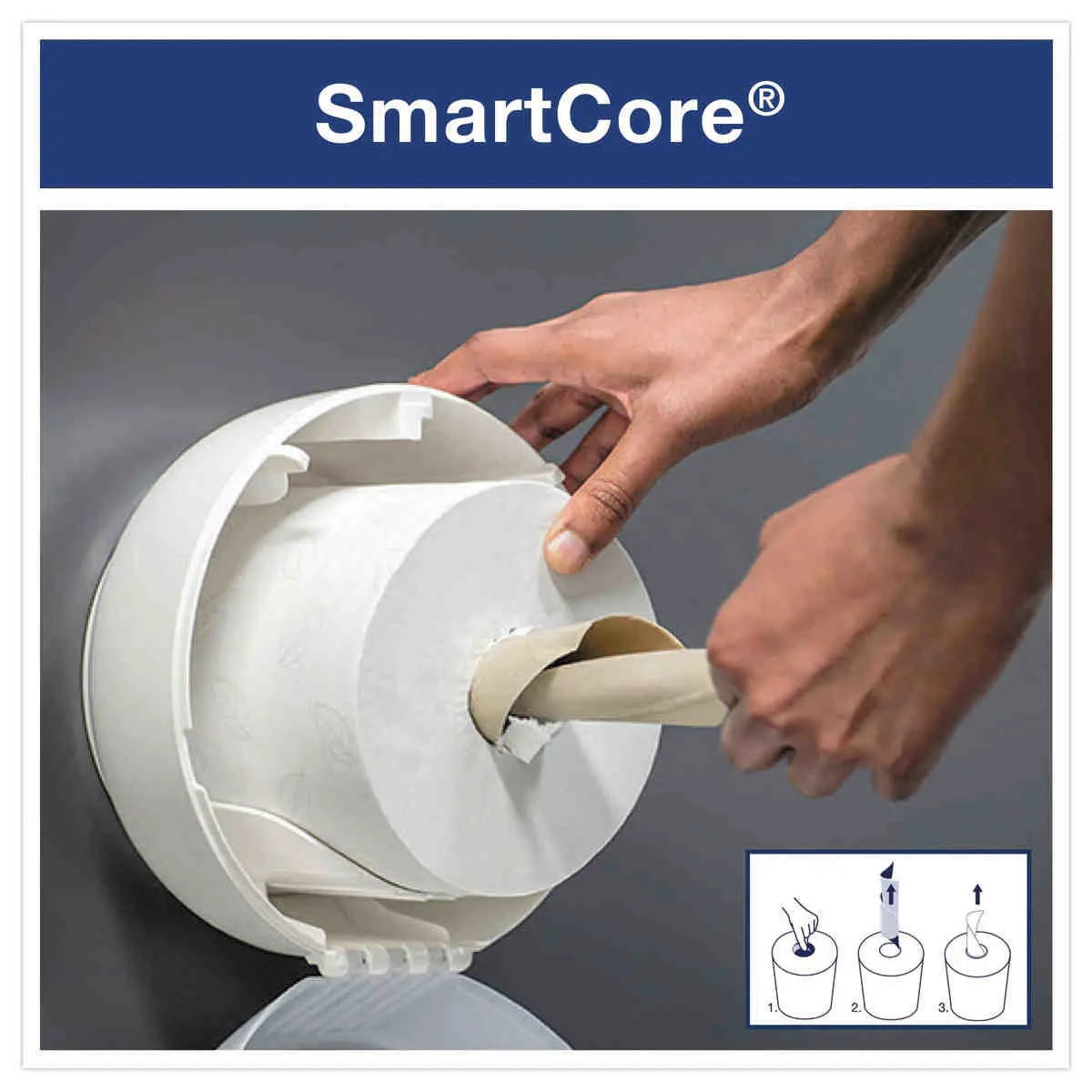 Distributeur de papier toilette Mini Double Tork SmartOne - TORK photo du produit