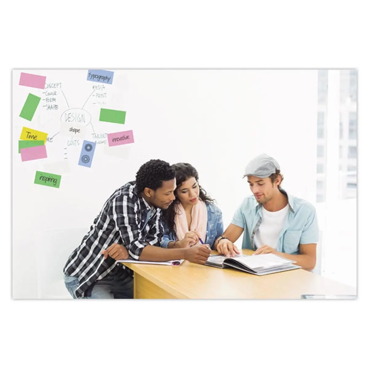 500 Notes &eacute;lectrostatiques Magic Chart - 5 couleurs - 10 x 20 cm - Legamaster photo du produit