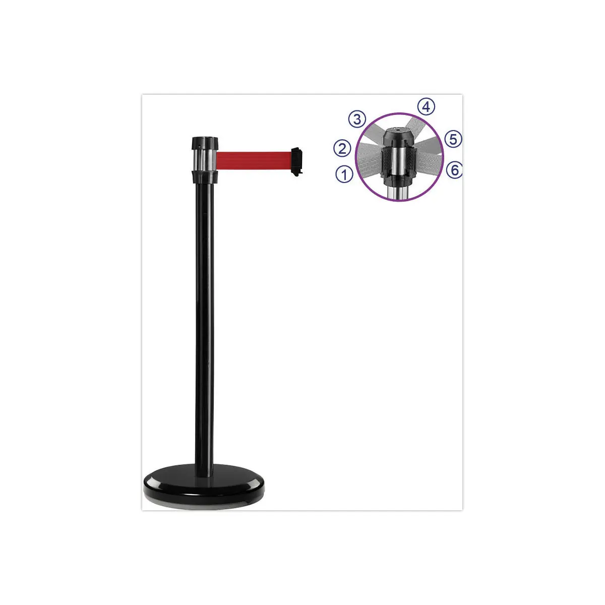 Poteau &agrave; sangle - Noir - VISO photo du produit