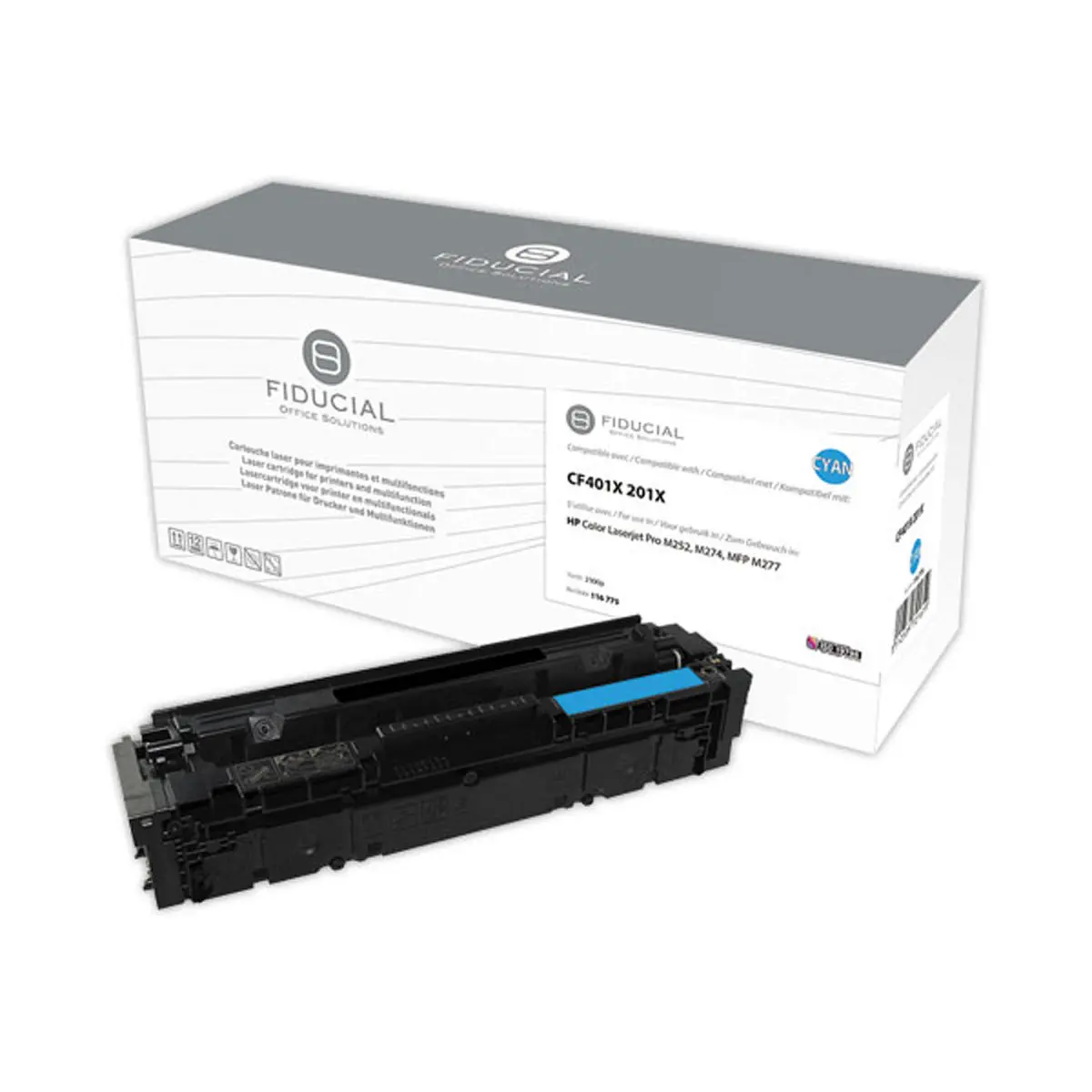 Toner remanufacturé éq. HP CF401X - Haute capacité - Cyan photo du produit