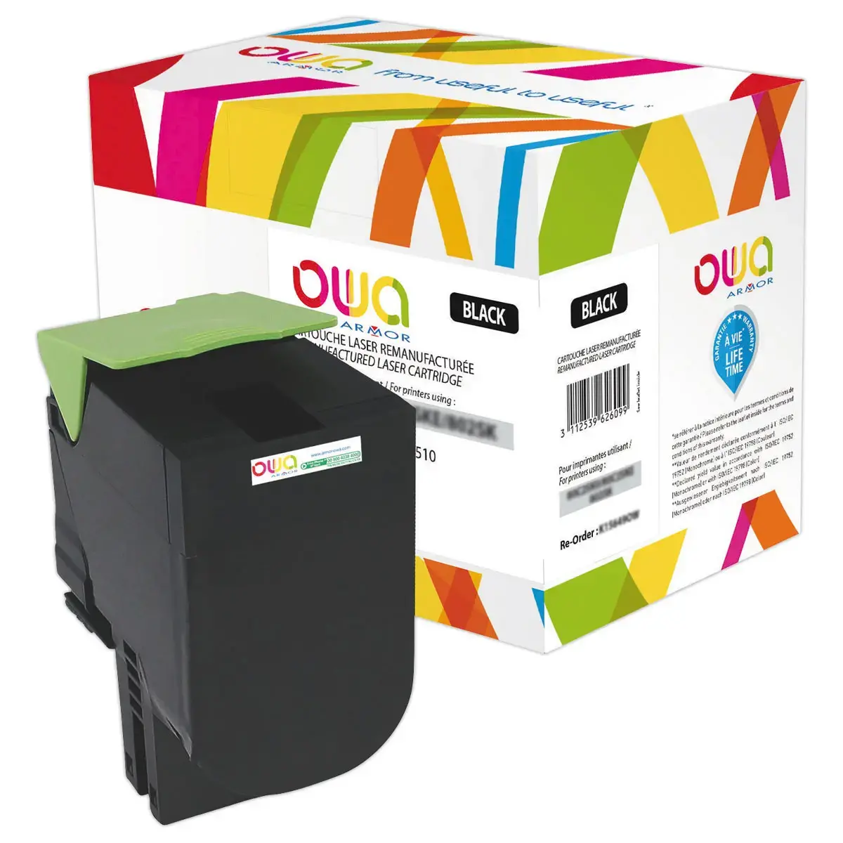 Toner éq. Lexmark 80C2SKE, Lexmark 80C2SK0 - Noir - OWA photo du produit