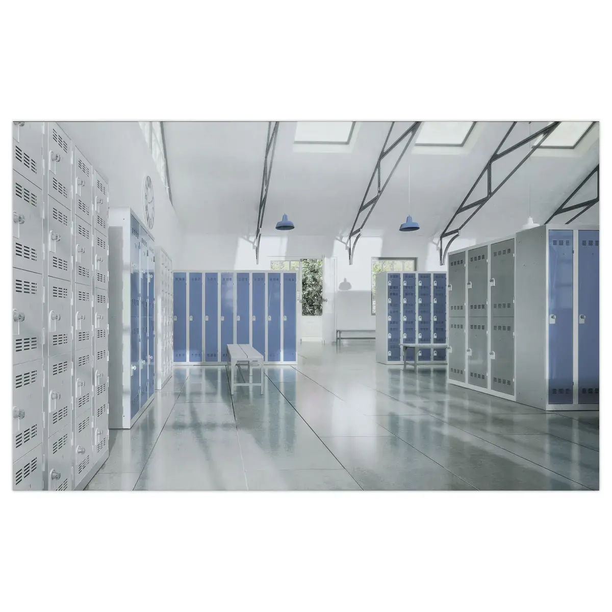Vestiaire multicases - 1 colonne de 5 cases - 180 x 40 cm - Gris - Vinco INDUSTRIES photo du produit
