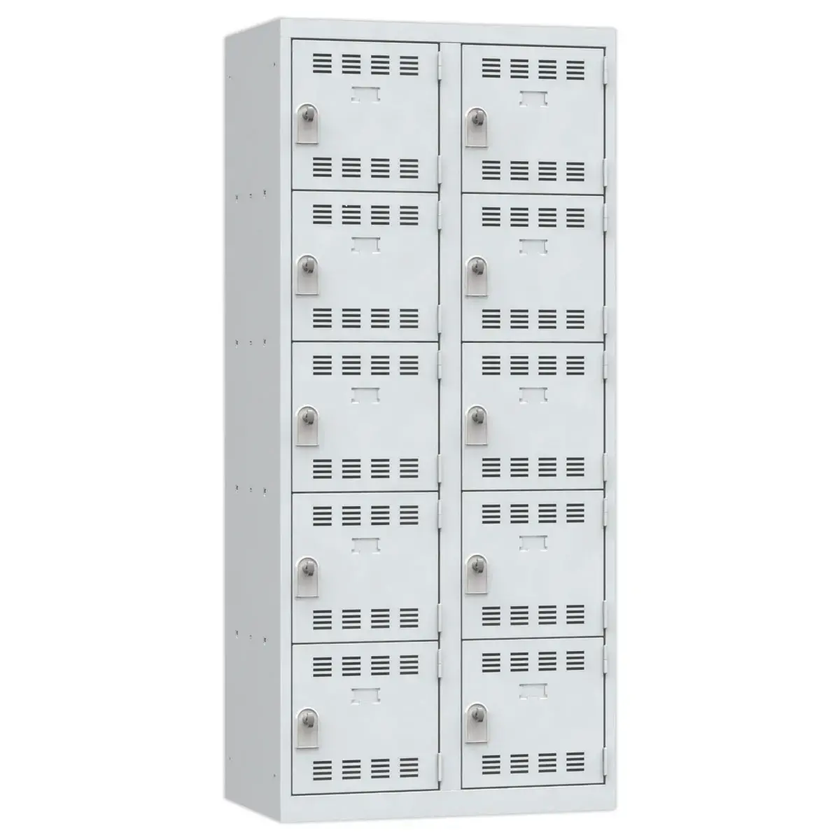 Vestiaire multicases - 2 colonnes de 5 cases - 180 x 80 cm - Gris - Vinco INDUSTRIES photo du produit