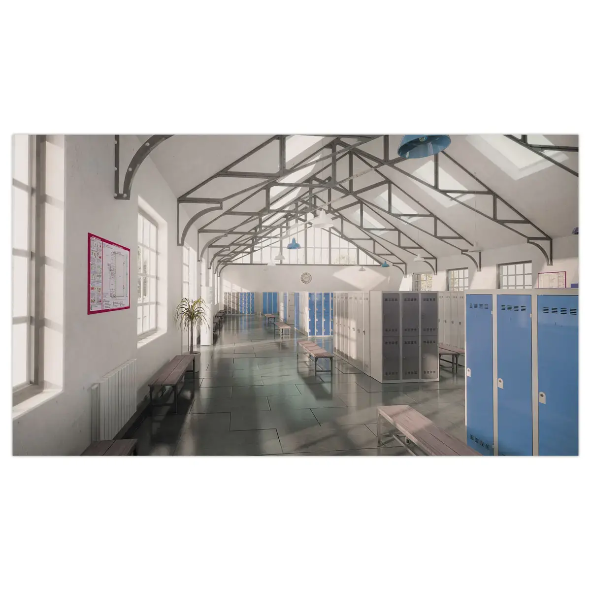 Vestiaire multicases - 2 colonnes de 5 cases - 180x80 cm - Gris/bleu - VINCO INDUSTRIES photo du produit