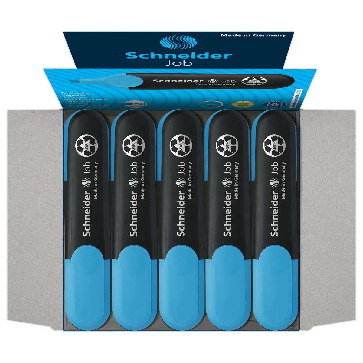 Surligneur Job Bleu 1-5mm - Rechargeable & Encre Bio- Schneider photo du produit