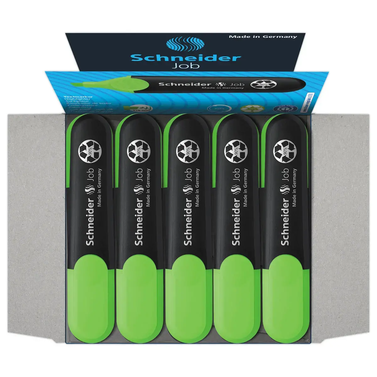 Surligneur Job Vert 1-5mm - Ecologique & Rechargeable - Schneider photo du produit