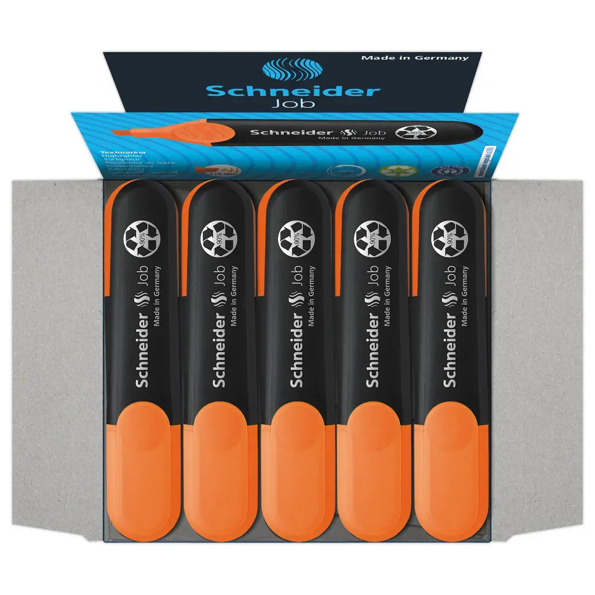 Surligneur Job Orange 1-5mm - Encre Bio & Rechargeable - Schneider photo du produit