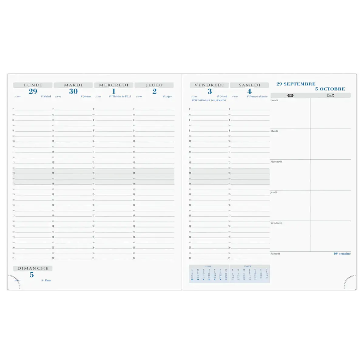 Agenda semainier  Horizon 22 - 18,5x22,5 cm - Noir - Janvier à décembre - EXACOMPTA photo du produit