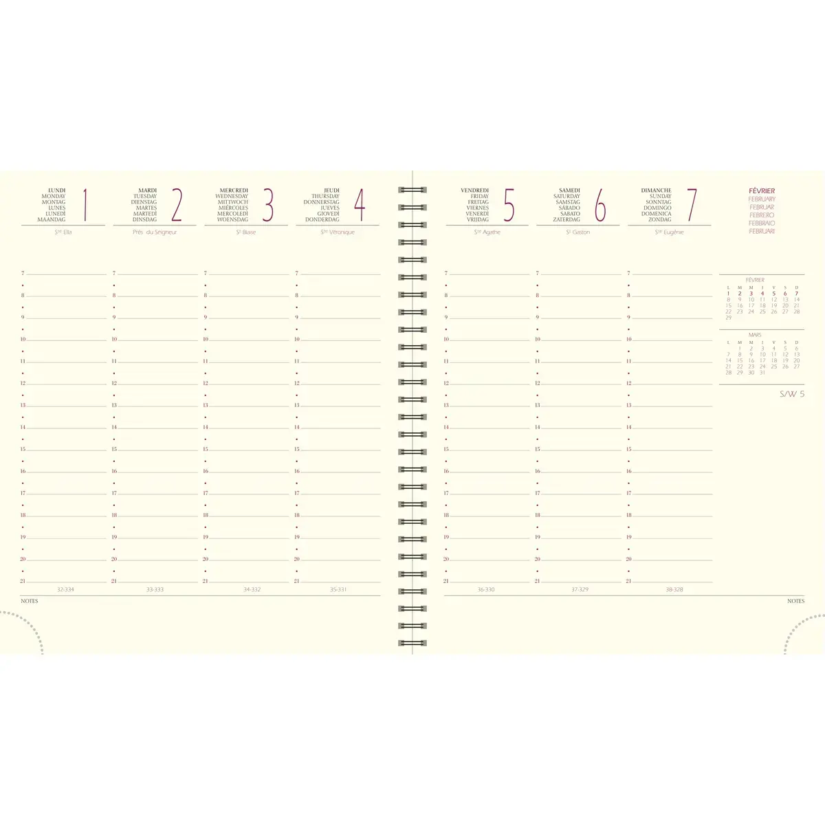 Agenda semainier Exacompta Swan - 15x17cm - Bleu photo du produit