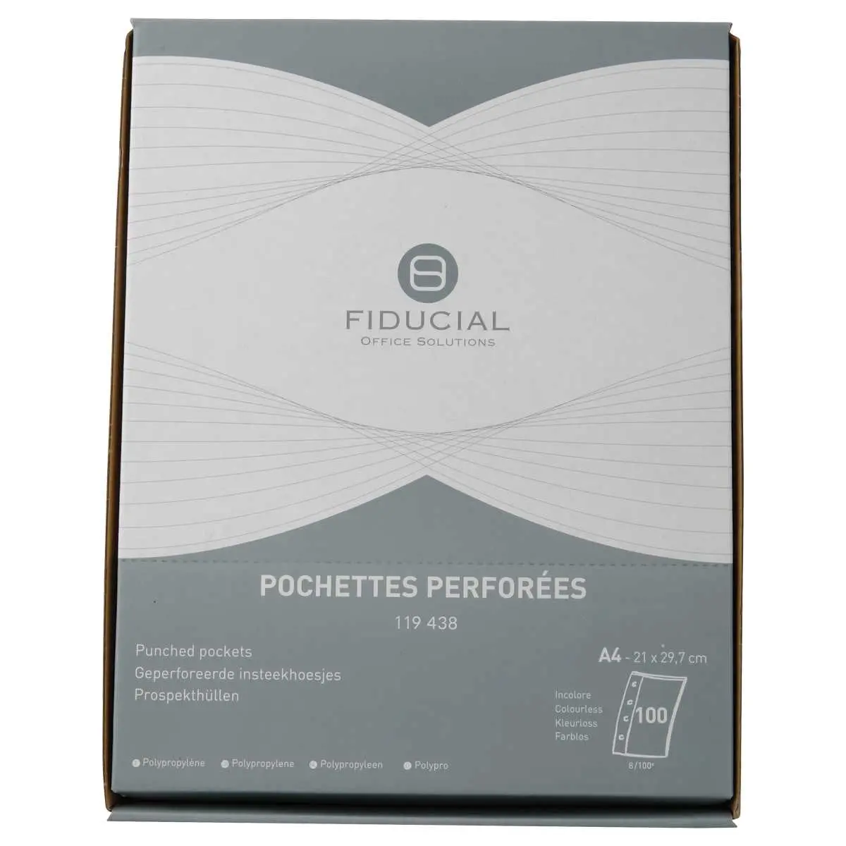 Pochette perforee paquet de 100 a4 incolore - pochettes perforées - Gibert