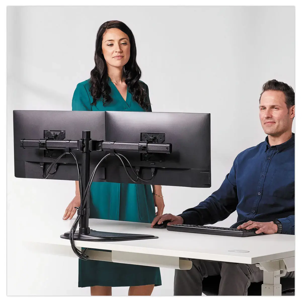 Bras porte-écrans double Seasa - FELLOWES photo du produit