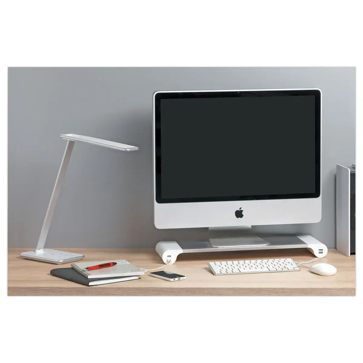 Lampe de bureau JAZZ - Gris métal - Unilux photo du produit