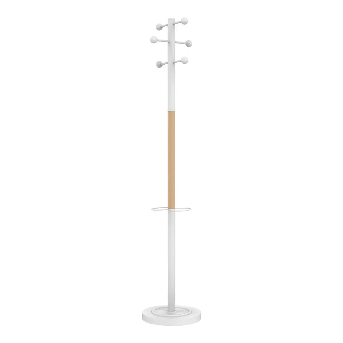 Portemanteau ACCES - 6 patères - Blanc / hêtre - Unilux photo du produit