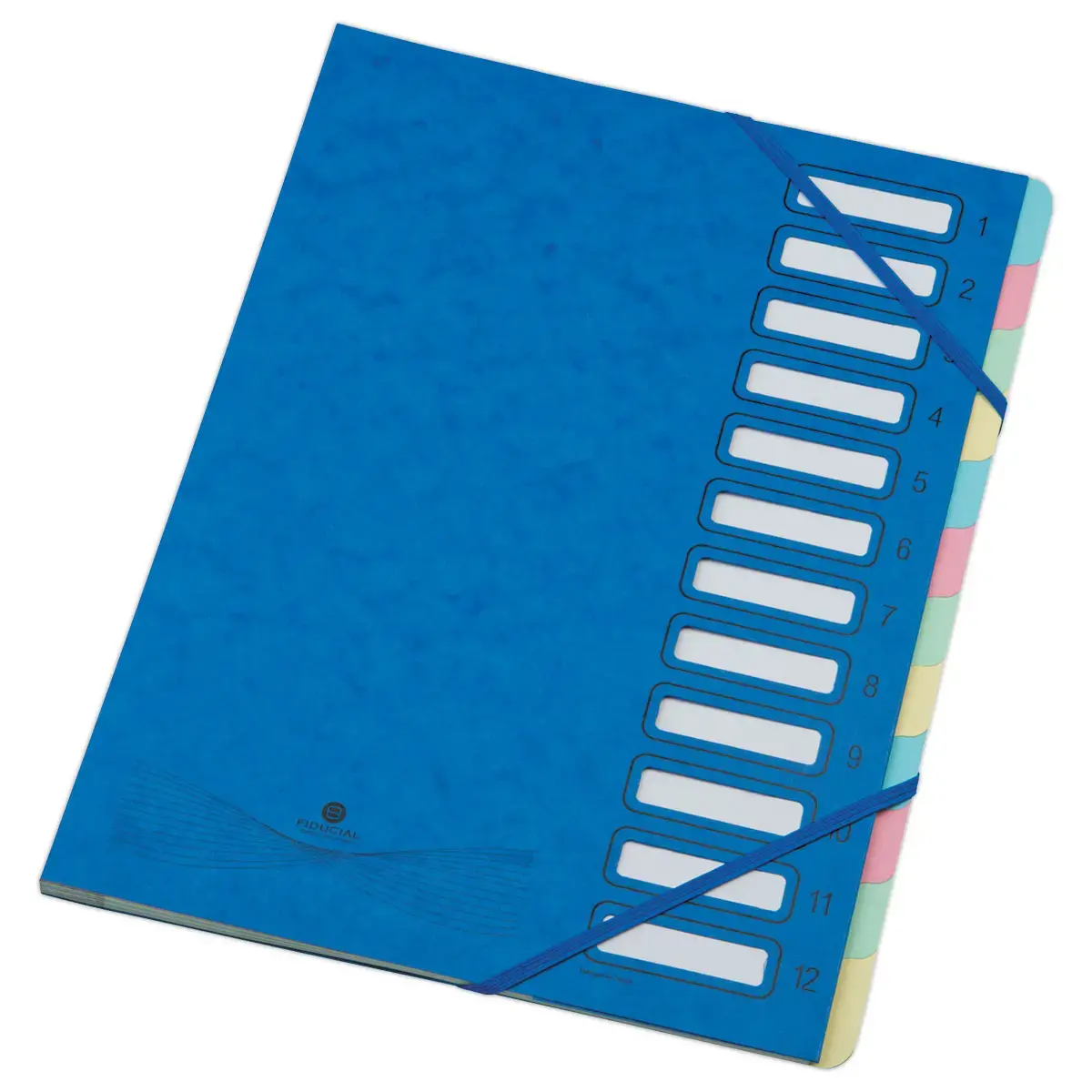 Trieur extensible carte lustrée - 12 onglets - Bleu - Fiducial photo du produit