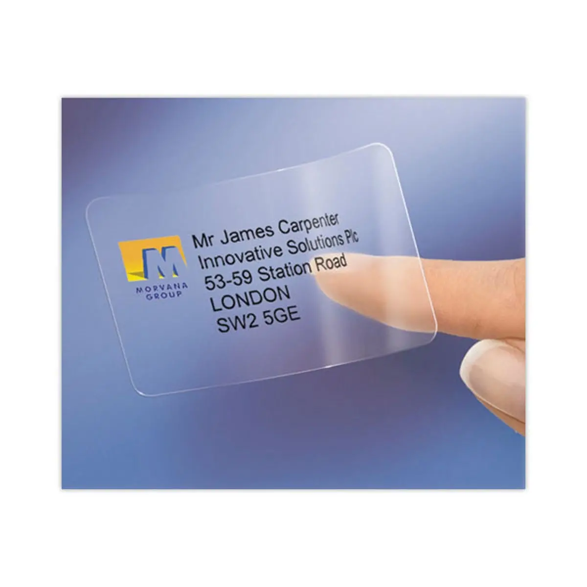 25 Planches d'étiquettes transparentes 210x297 mm, 25 étiq/boîte photo du produit