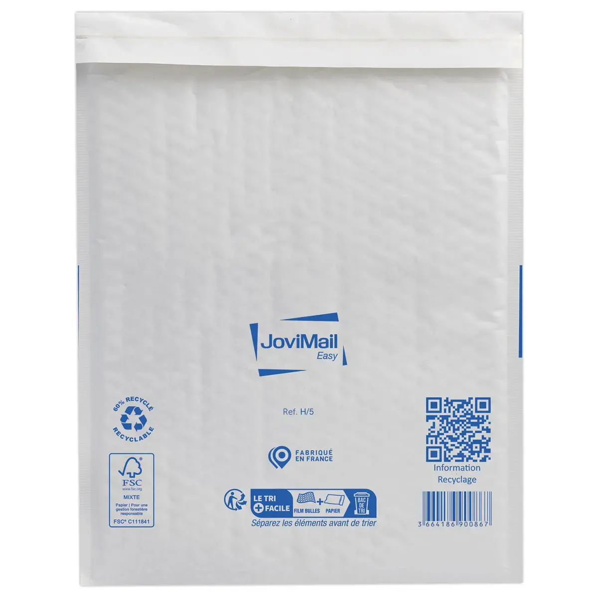 100 Pochettes matelass&eacute;es &agrave; bulles d'air blanches Sealed Air -  270 x 360 mm - Jovimail photo du produit